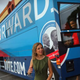 Democratic National Committee Chairwoman Debbie Wasserman Schultz of Florida exits the DNC and Obama for America Gotta Vote Bus in Miami’s Little Havana neighborhood Oct. 25, 2012.
Joe Raedle/Getty Images